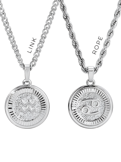 Silver Zodiac Necklace (Unisex)