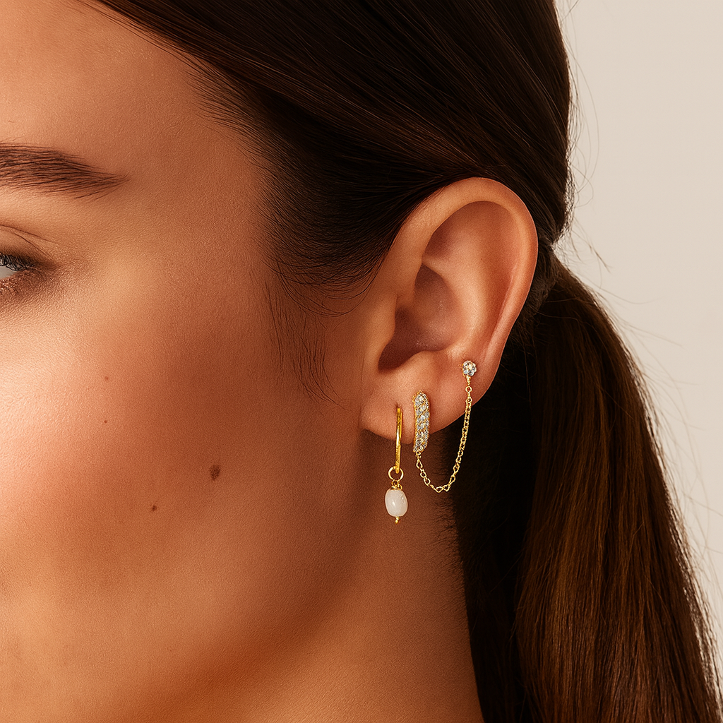 Golden Link Chain Earrings