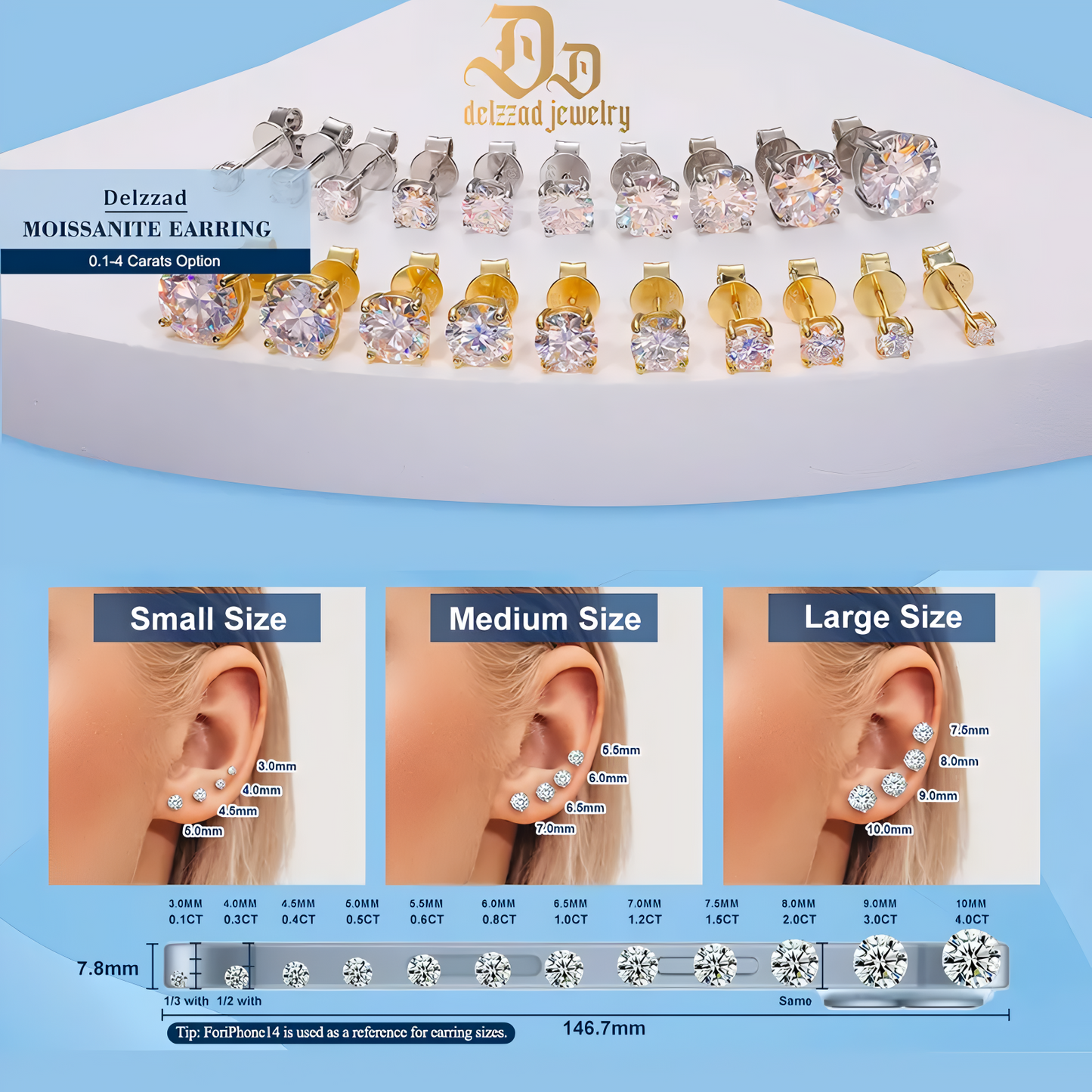 Eterna Moissanite Studs