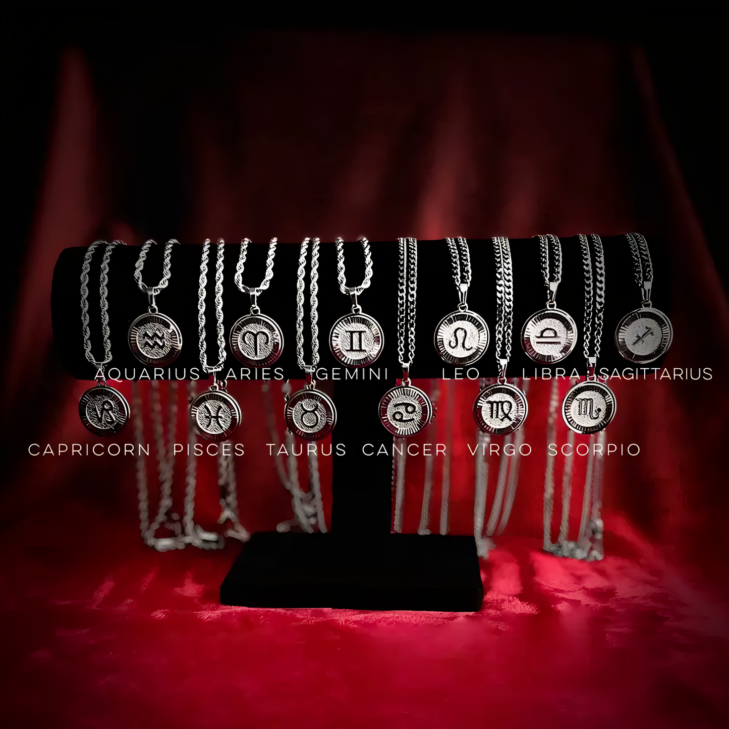 Silver Zodiac Necklace (Unisex)