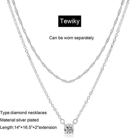 Dainty Layered CZ Diamond Necklace