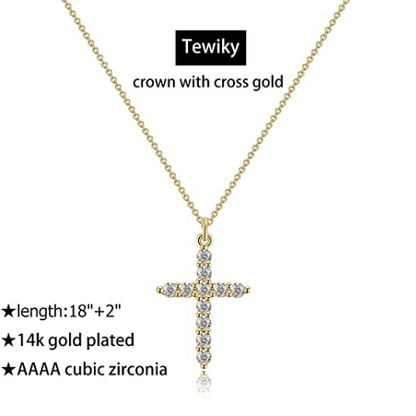 Dainty Cubic Zirconia Cross Necklace