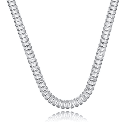 Rectangle CZ Tennis Choker Necklace