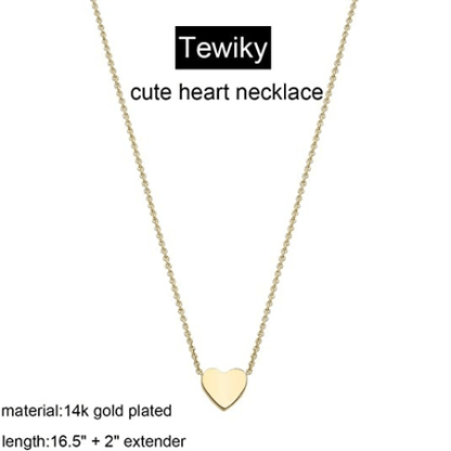 Tiny Heart Charm Chain Necklace