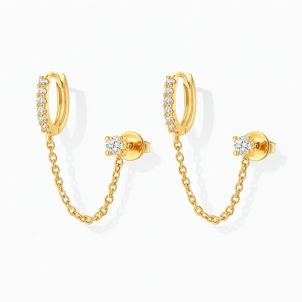 Golden Link Chain Earrings